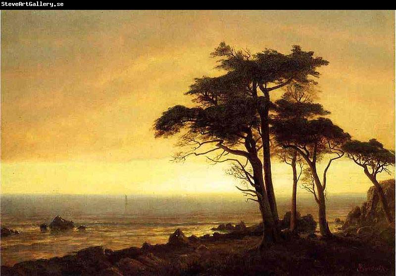 Albert Bierstadt The Sunset at Monterey Bay, the California Coast
